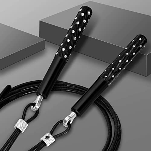 Jump Rope, Wastou Speed Jumping Rope For Training Fitness Exercise, Adjustable Adults Workout Skipping Rope For Men, Women, Kids, Girls (Black-B) #TOP1