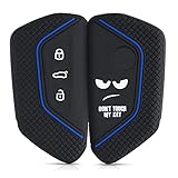 ELÁSTICA: La cubierta protectora de TPU se adaptará perfectamente a la llave de tu automóvil debido a que está hecha de silicona. El cover de color blanco / negro / azul es resistente a roturas y es antideslizante.