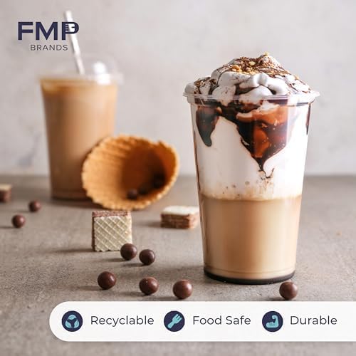 Fit Meal Prep 50 Pack 20 oz Disposable Plastic Coffee Cups with Dome Lids, To Go Iced Coffee Cups with Lids, BPA Free Clear Parfait Cups for Party, Smoothie, Bubble Boba, Juice, Frappuccino, Milkshake - Image 5