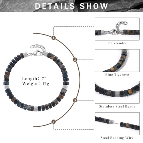 Pulsera de piedras naturales con cuentas para hombre miniatura 5