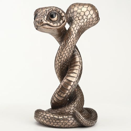 Escultura Decorativa Serpientes Enroscadas 11 cm Bronce miniatura 2