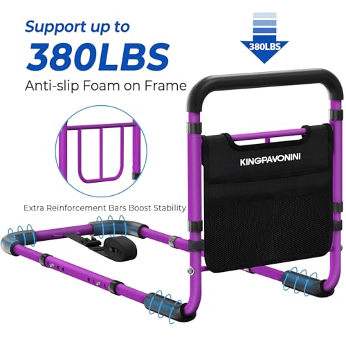 Image of KingPavonini Bed Rails for Elderly Adults Safety, 380 LBS, Model BM03-1