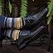 Pierre Henry Over the Calf Socks for Men (9 pairs) | Cotton Over the Calf Dress Socks | Long Socks Stays up12+ hr| Double Comfort Elastic Casual Socks | Multi Fashion Pattern Socks | Size 7-11 |12-16