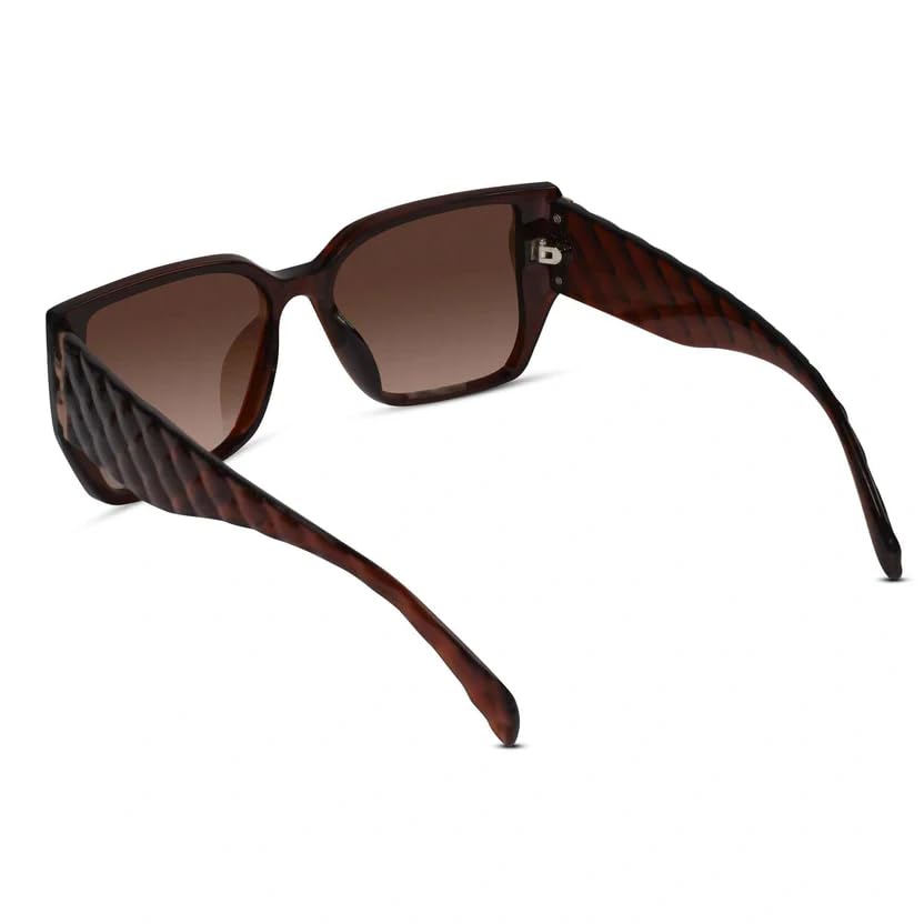 Image of LensKandy Oversized Rectangular UV400 Protected Sunglasses for Women | Stylish Fashion Eyewear | Large Frame Trendy Sun Glasses | Lightweight Comfortable 9131-Pink