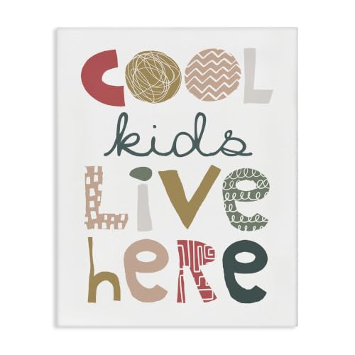 Cool Kids Live Here Typography, 16 x 20 Inch Canvas Wall Art