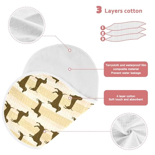 Cute Dogs Stripe Beige Baby Burp Cloths Burp Clothes Rags Muslin Burp Cloths Soft Burping Cloths for Babies Burp Cloth Bib Baby Washcloths for 22x11IN Newborn Baby Essentials,2 Pack4