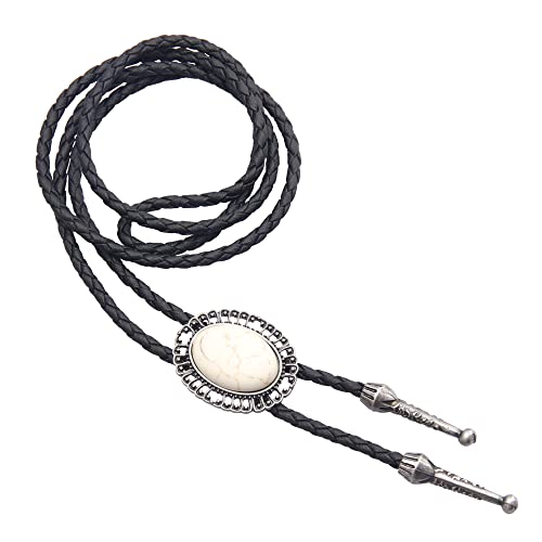 Image of Jeilwiy Bolo Tie for Men Western Cowboy Tie Necklace Gold Bolo Tie Leather Necktie Halloween Tie Accessories for Women