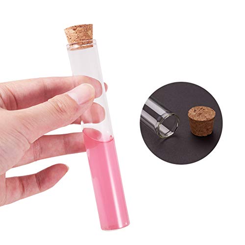 Image of BENECREAT 20 Pack 30ml (1oz) Glass Tubes with Cork Stoppers, Small Clear Empty Bottles for Essential Oils, Perfume, Science Experiments & Decorative Storage