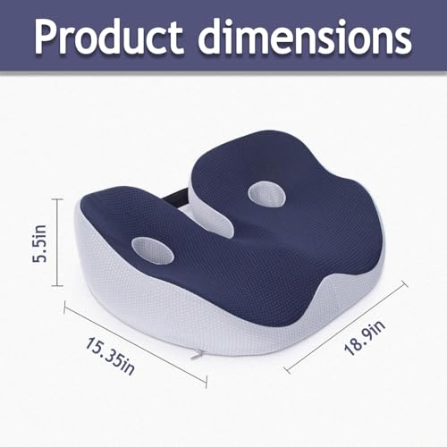 Cojín de asiento de espuma viscoelástica para aliviar el dolor de espalda, almohadilla ortopédica para silla de oficina y coche