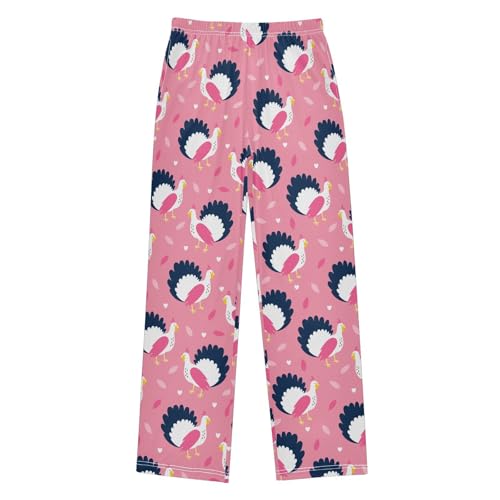 ZZXXB Lovely Turkey Boys Long Pants Soft Trousers Elastic Waist Kids Lounge Bottoms with Pockets S-XL