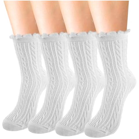 Giantree Women's Ruffle Crew Socks Cover