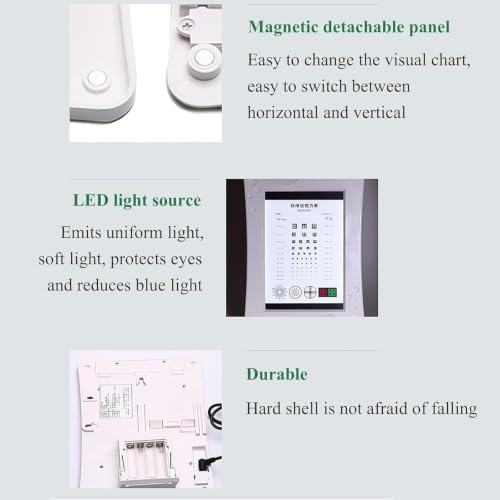 Tabla de agudeza visual con modos horizontal y vertical de luz suave LED 5