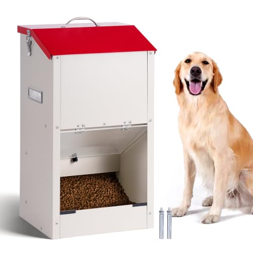 Galvanized Automatic Dog Food Dispenser for Large Dogs