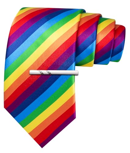 Image of Barry.Wang Silk Ties for Men Fun Necktie and Tie Clip Set for Wedding Party Business Formal Extra Long
