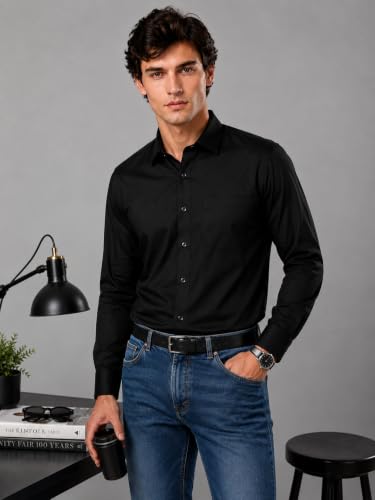 Image of Appel Touch Men's Cotton Blend Formal Shirt Full Sleeves