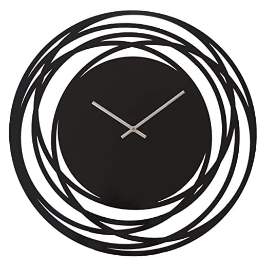 Uniquewise Quickway Decorative Contemporary Metal Wall Clock with Black Circled Frame, for Dining, Living Room, or Kitchen