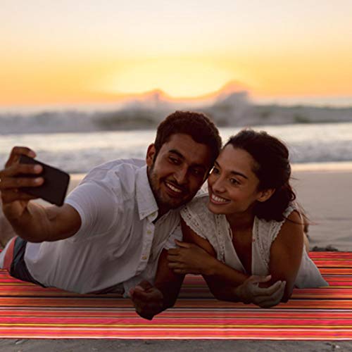 Image of PACKNBUY Foldable Picnic Mat for Outdoor Waterproof Sand Proof Camping Blanket for Beach Travel Park Family Outing Trekking Hiking Large Foldable Mat Rug (RED Pink)