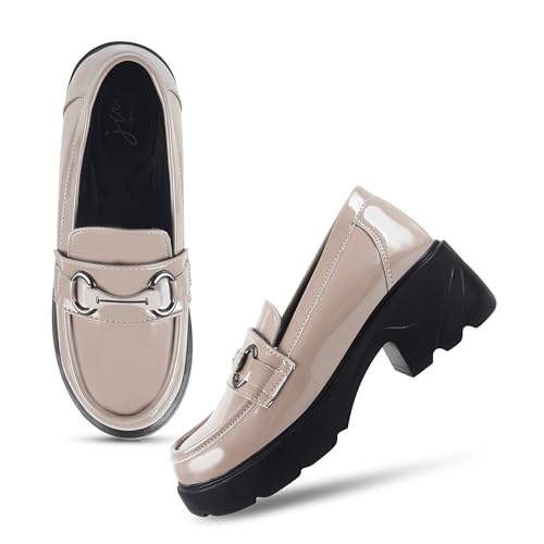 Image of JM LOOKS Women's Stylish Loafers Chunky Sole for Slip On Casual Shoes for Work & Office