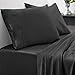 Full Size Comforter Set with Sheets - 7-Piece Bedding Collection - 1 Comforter, 1 Fitted Sheet, 1 Flat, 4 Pillowcases - Deep Pocket - Soft & Breathable Premium Quality - Ideal for All Seasons, Black