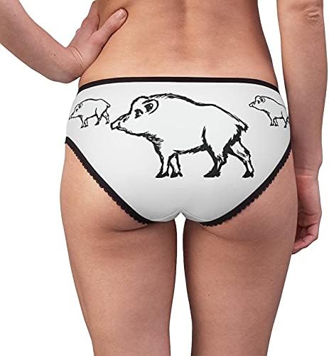 Wild Boar Panties, Wild Boar Underwear, Briefs, Cotton Briefs, Funny Underwear, Panties For Women