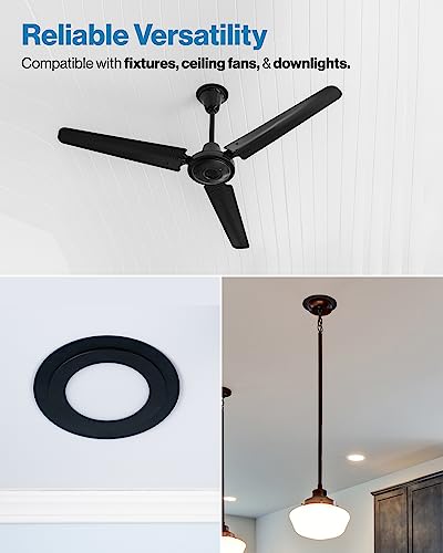 Image of Sunco 12 Pack Goof Rings for 6 Inch Recessed Lights, Flush Mount, Black, Can Light Trim Ring Cover, OD 8.6 Inch, ID 6.2 Inch, Paintable Surface, Matte Finish