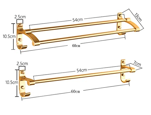 Porte-serviettes double de salle de bain finition or design 60 cm - 7