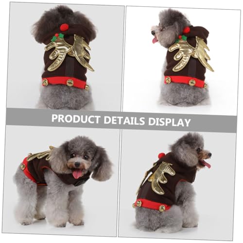 Disfraz navideño para perro color café talla M miniatura 6