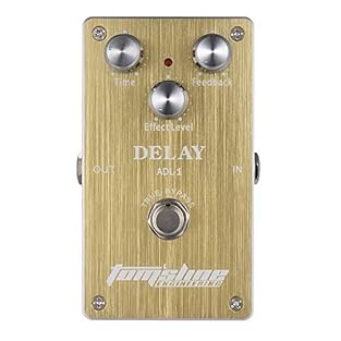 Allows wide of delay time from 50ms to 400ms. True bypass design, minimize tone loss and get more control of your pedal. Aluminum alloy housing, sturdy and . Built-in digital integrated circuit. 3 adjustable knobs: Time, Feedback, Level