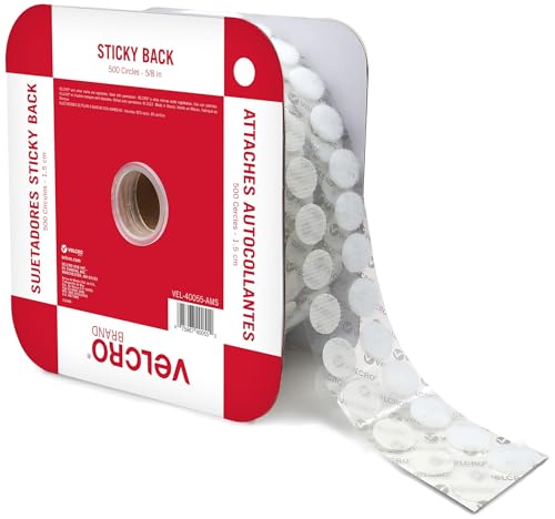 VELCRO Brand Sticky Back Dots | 500pc Bulk Pack White | Small 5/8 Inch Circles | Round Adhesive Hook and Loop | for School, Teachers, Mounting Arts and Crafts, Office Organization by VELCRO Brand - Used condition - US$13.37