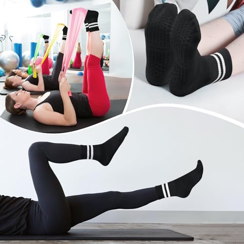 Pilates Socks for Women with Non Slip Grippers, Yoga Socks for Barre Workout Hospital Gym3