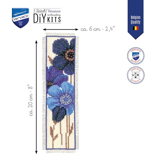 Image of Vervaco Blue Anemones Counted Cross-Stitch Kit