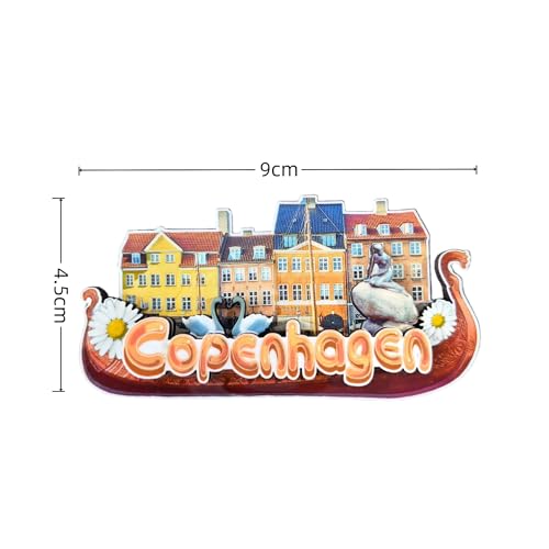 Imán Decorativo de Refrigerador 3D Madera Copenhagen miniatura 6