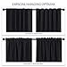 PONY DANCE Blackout Window Curtains - Insulating Against Drafts Drapes Noise Reducing Thermal Insulated Back Tab/Rod Pocket Draperies, 52 x 45-inch Long, Black, Double Panels