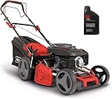 Scheppach Benzin Rasenmäher MS225-53 mit Radantrieb | 53cm Schnittbreite | 65L Fangbox | Höhenverstellung 7 Stufen | Seitenauswurf & Reinigungsfunktion | Mulchmäher | inkl. Motoröl