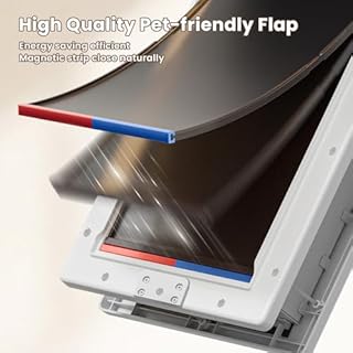 PETCOMING XL Dog Door for Door, Never Rust Plastic Extra Large Doggy Door for Interior and Exterior Doors, XLarge Pet Door with 2 Magnetic Flaps, Closing Panel, Dog Doors for Pets Up to 220 LB