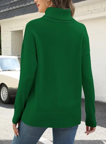 Image of ANFTFH Womens Turtleneck Sweater 2025 Ribbed Knit Top Pullover Sweaters