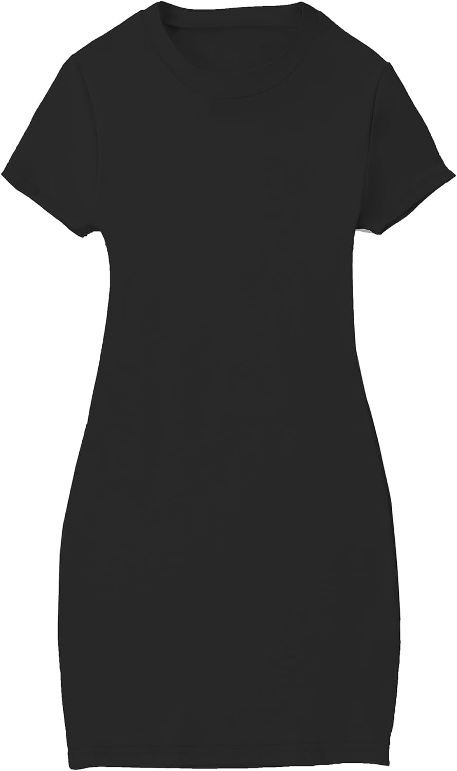 (10Y) EXARUS Girls T Shirt Bodycon Dress Casual Crew Neck Short Sleeve Tee Shirts Solid Color Dresses