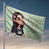 Bandera para decoración de cueva para hombre, diseño de niña con flor en el pelo y bandera de camisa 'Iko' para decoración de dormitorio para habitación (152 x 244 cm)