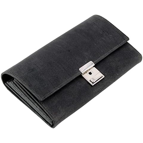 ALASSIO Leather Waiter Wallet 18.5 cm, grey, Taille unique, Classic Cover