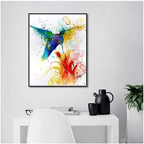 Peinture colibri HD sur toile premium, œuvre moderne de décoration 50x70