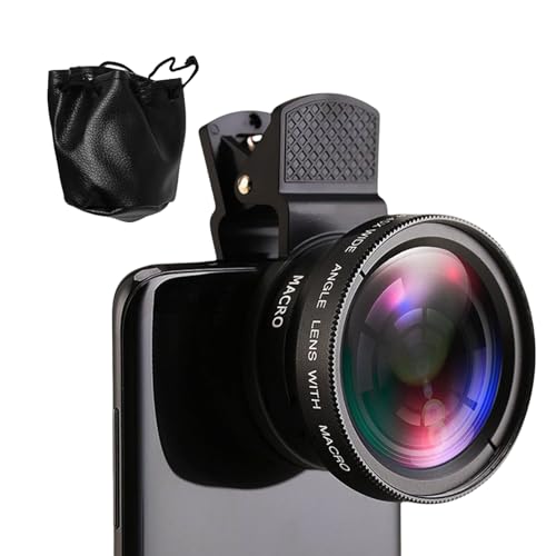 Accesorios de lente para teléfono celular – Lente de cámara de fotografía de clip macro de 0.45x de ancho, 15x, imagen transparente, vidrio antirreflejos, perfecto para mejorar fotos de teléfonos
