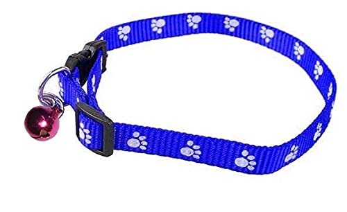 RvPaws Adjustable Paw Print Cat Collar with Cute Bell Easy Clip Buckle Bell Kitten Puppy (Blue, 10 MM) (B09CMRSXNS) Amazon Price History, Amazon Price Tracker