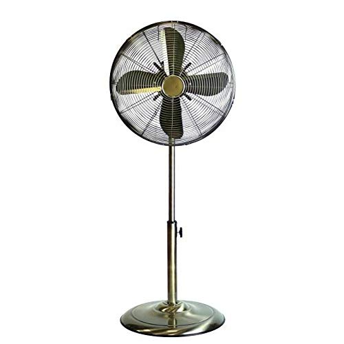 Elito Home & Garden 16" Pedestal Oscillating Fan Extendable Free Standing Home Office Tower Cooling (Antique Brass 16" Fan)