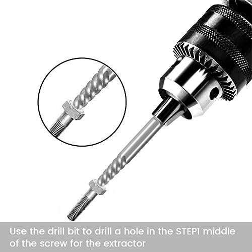 Keyohome 10PCS Screw Extractor and Left Hand Cobalt Drill Bit Set, Damaged Screw Remover Drill Extractor Combination Set