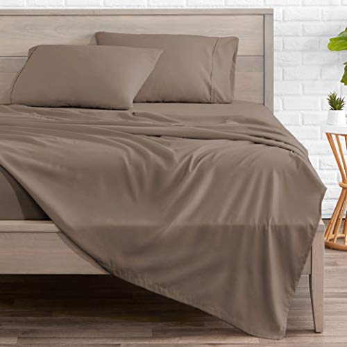 Bare Home Queen Sheet Set - 1800 Ultra-Soft Microfiber Bed Sheets - Double Brushed Breathable Bedding - Hypoallergenic â€“ Wrinkle Resistant - Deep Pocket (Queen, Taupe)
