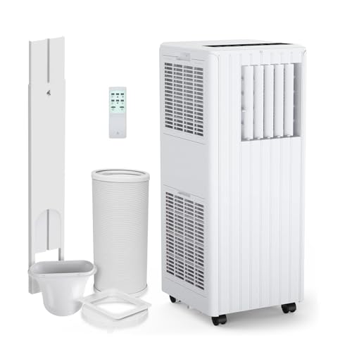 Image of Techigher Portable Air Conditioner 9000 BTU 3-in-1 – Cooling, Fan & 35L/Day Dehumidifier – Energy Efficient, 2 Speeds, Low Noise 52dB, Remote, Smart Digital Display – Perfect for Home, Office, Kitchen