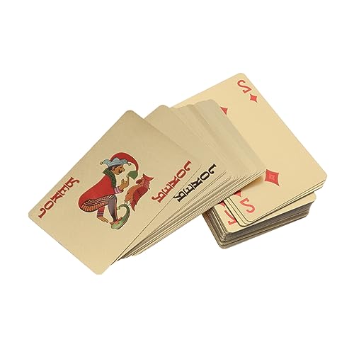 ibasenice 3stücke Goldene Spielkarten wasserdichte Pokerkarten Für Pokerabende Festivals Und Sammler Karten Deck Mit Hervorragendem Griff Und Strapazierfähigkeit – Bild 3