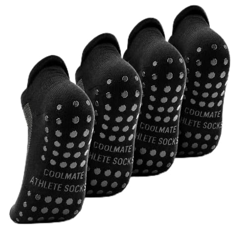 Image of CoolMate Mens Grip Socks, Non Slip Athletic Socks for Pilates, Yoga