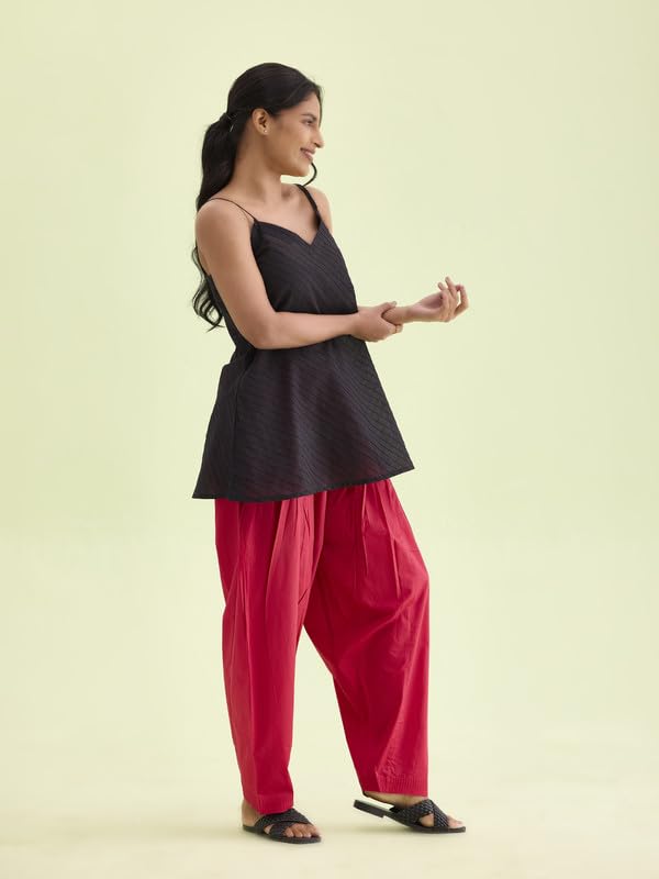 Image of GO COLORS Soft Cotton Salwar for Women | Relaxed Fit, Mid Rise, Ankle Length, Drawstrings