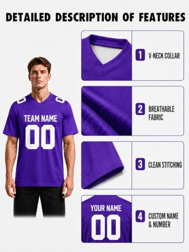 Image of Custom Replica Football Jersey with Name Number Logo